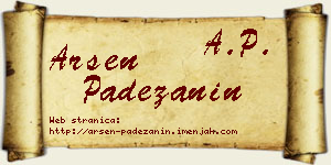 Arsen Padežanin vizit kartica